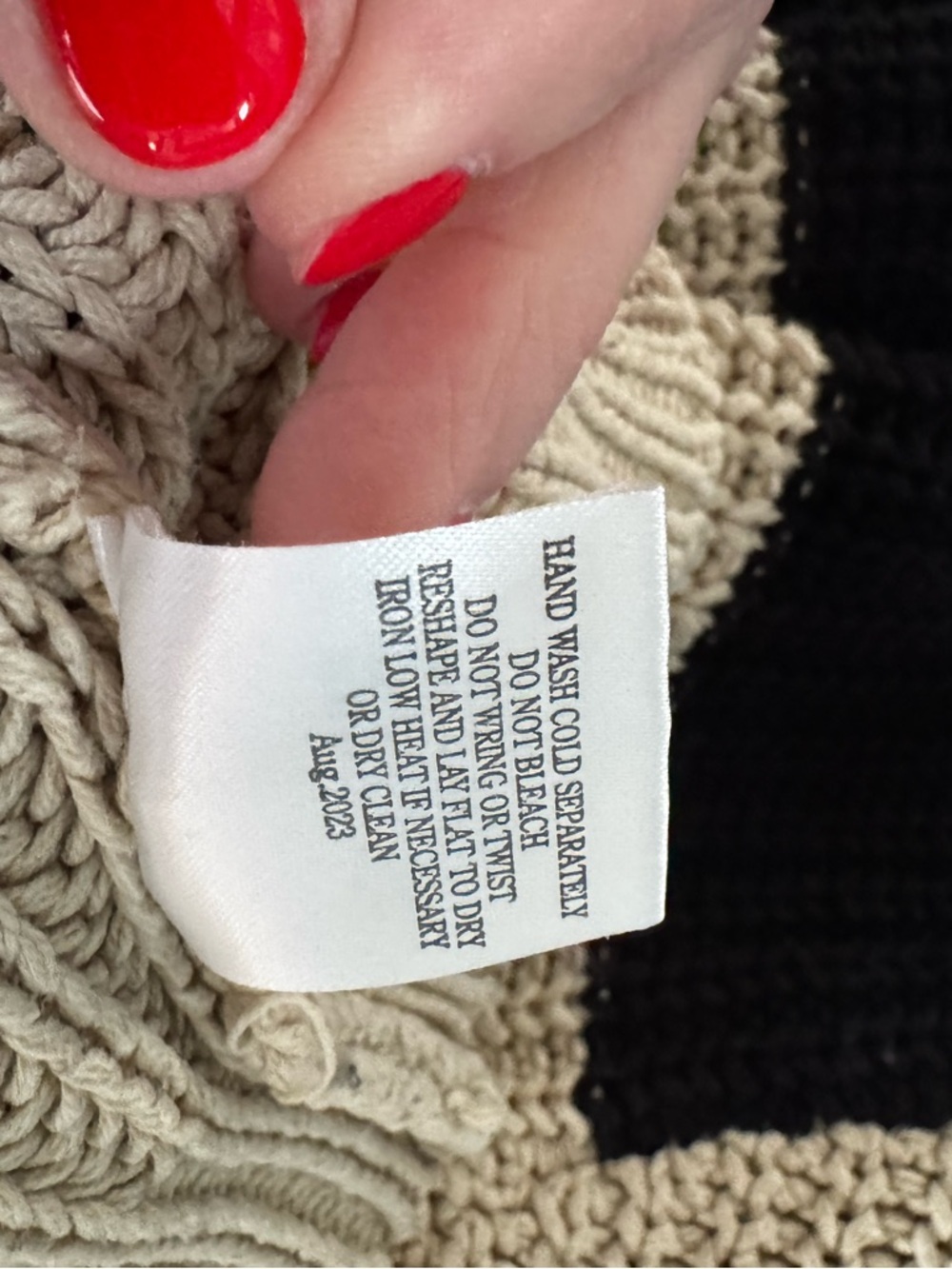 Altar'd State Black & Beige Colorblock Crew Sweater - Picture 6 of 8
